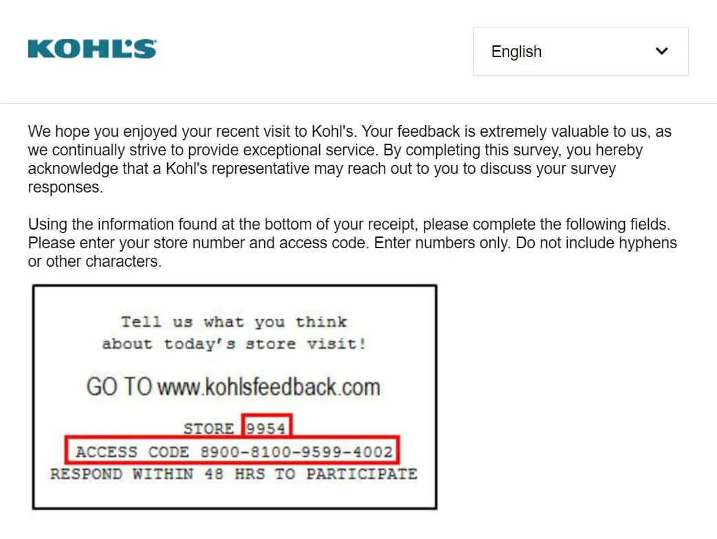 kohlsfeedback.com